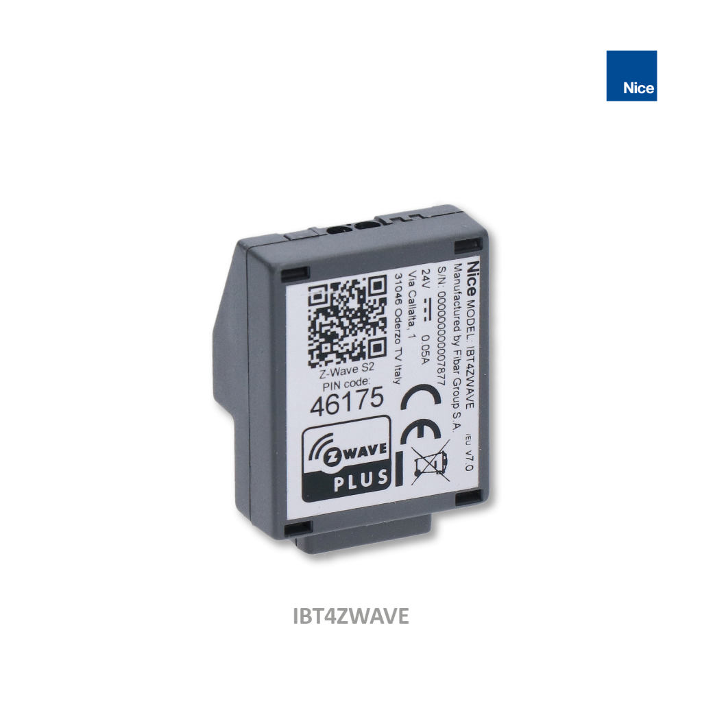 BiDi-ZWave je speciálně zařízení určené na plug & play integracii mezi řídícími jednotkami Nice motoru a inteligentním domácím systémem FIBARO.