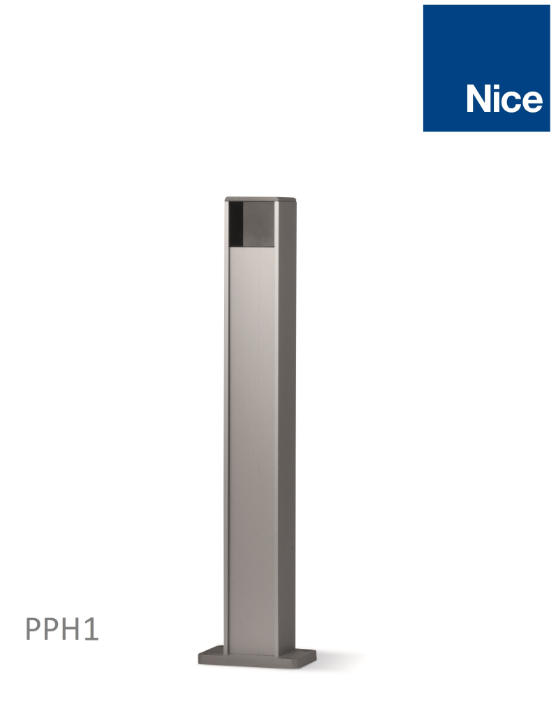 Hliníkový sloupek 80x60x500mm, pro fotobuňky série EPM/ EPMB, EPMO/ EPMOB, EPL/ EPLB, EPLO/ EPLOB a bezdrátových fotobuňek PHW s použitím adaptéru PHWA1