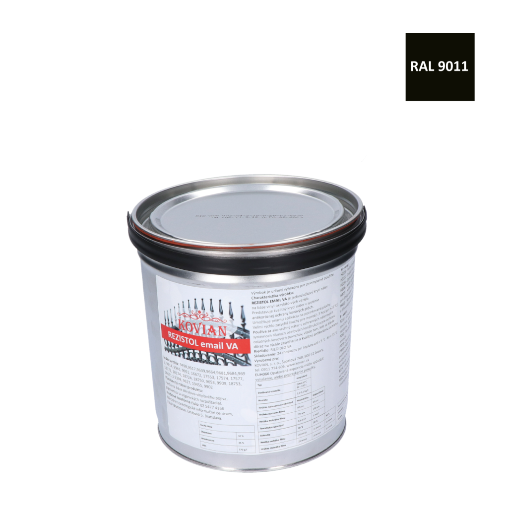 Barva antikorozní na zinek - černá polomatná 3kg