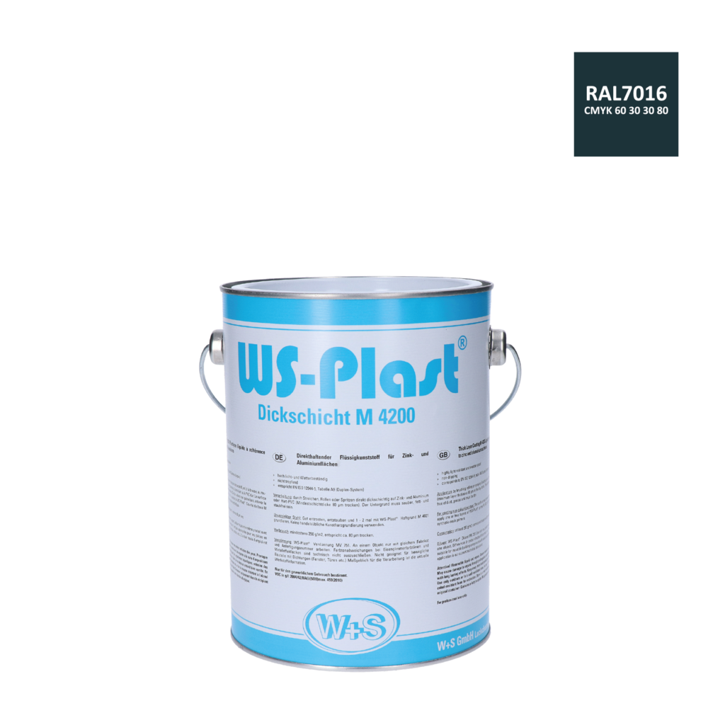 W + S barva antikorozní polomatná na zinek, hliník 2.5l /3.35kg/kg barva antracit, Kompatibilní barva se sprejem RAL7016.SP